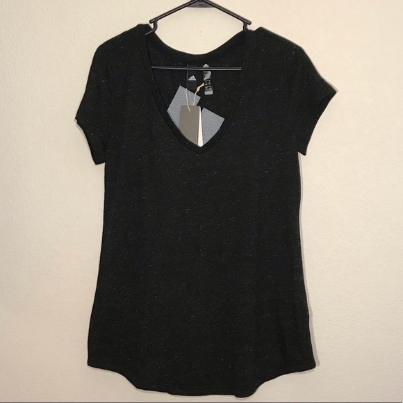 Adidas curved neck V-neck shirt - Picture 4 of 8